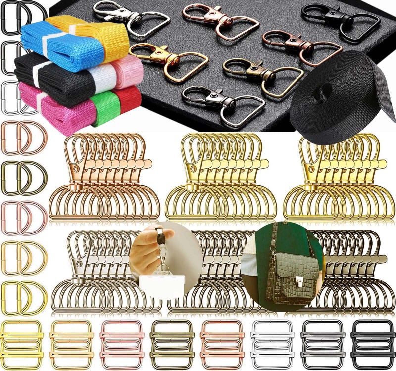DIY Crafts (1"inch) (10 Sets 3x10, Silver) 1"inch Round Swivel Snap Hooks and Round Rings, Metal Swivel Lanyard Snap Round Hook, Slide Buckle for Bags, Wallets, Luggage Supplies - Image 2