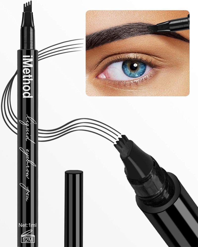 iMethod iMethod Eyebrow Pen - iMethod Eyebrow Pencil with a Micro-Fork Tip Applicator Creates Natural Looking Brows Effortlessly and Stays on All Day, Black - Image 1