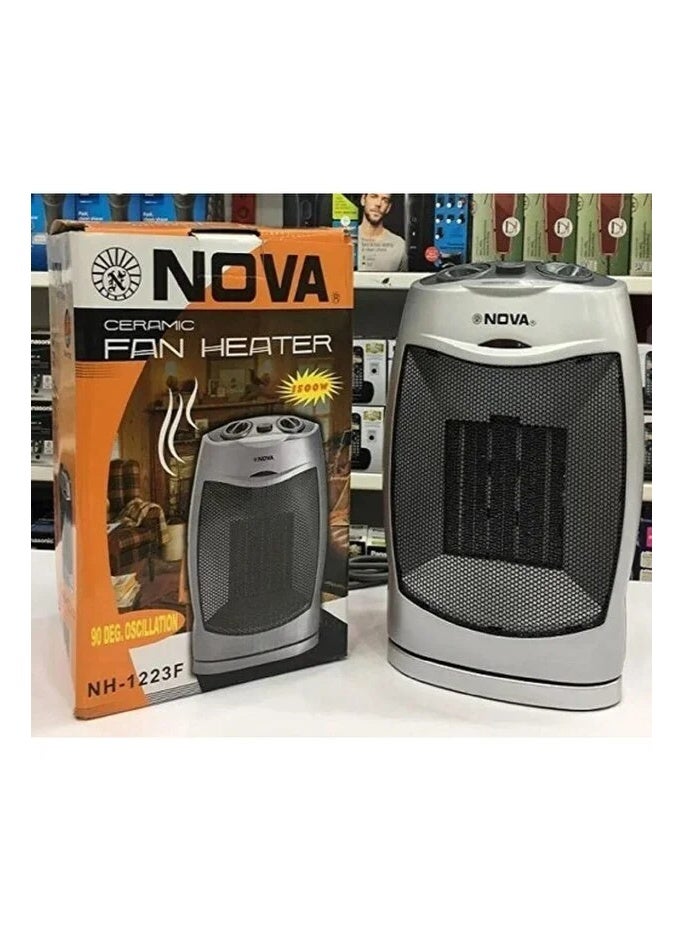 NOVA سخان مروحة سيراميك نوفا 1500 واط NH-1223F تسخين سريع مع اهتزاز، ترموستات قابل للتعديل، حماية من السخونة الزائدة وتصميم محمول مدمج للمنزل والمكتب - Image 4