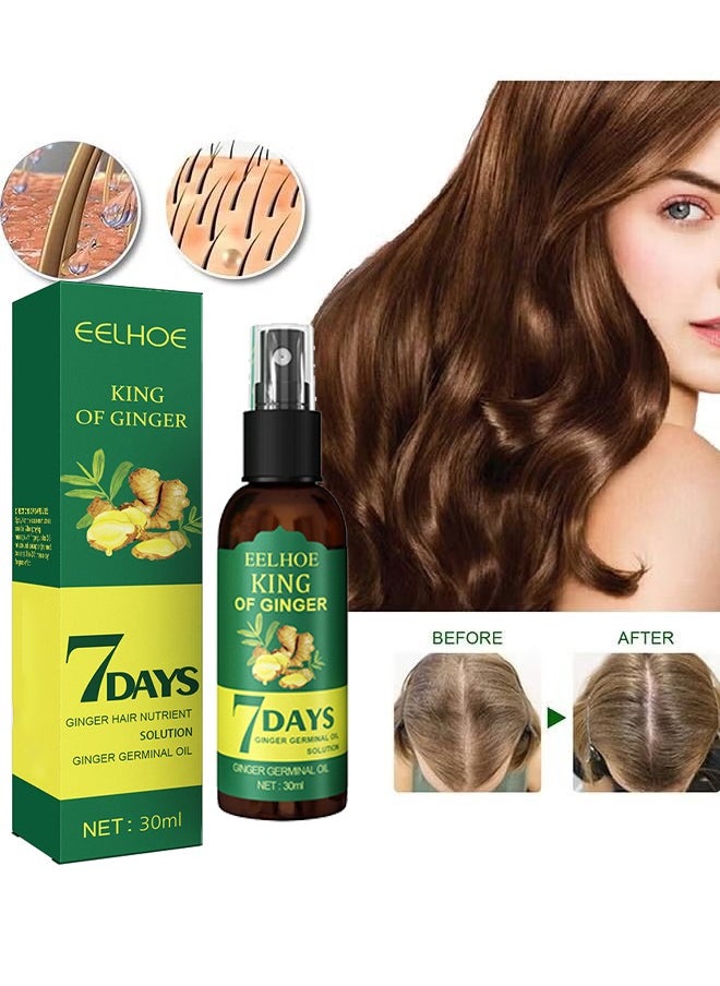 EELHOE - Ginger Hair Growth Spray, Rapid Growth Hair Treatment 7 Day Hair Growth Serum Essence Oil Regrow, Ginger Essential Oil Stop Hair Loss Hair, Thinning Treatment Hair Growth Oil For Women & Men 30ML - Image 1