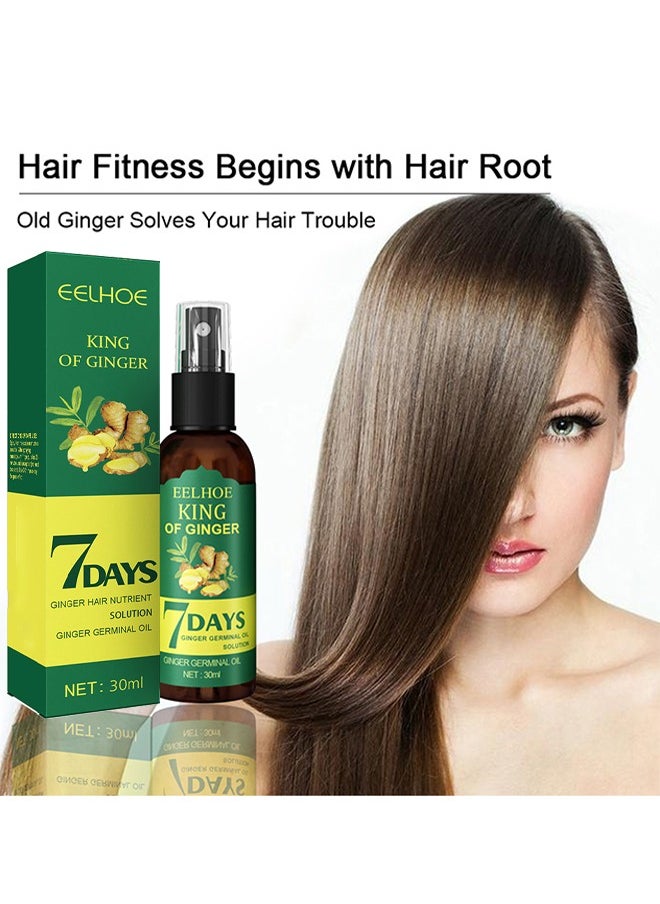 EELHOE - Ginger Hair Growth Spray, Rapid Growth Hair Treatment 7 Day Hair Growth Serum Essence Oil Regrow, Ginger Essential Oil Stop Hair Loss Hair, Thinning Treatment Hair Growth Oil For Women & Men 30ML - Image 1