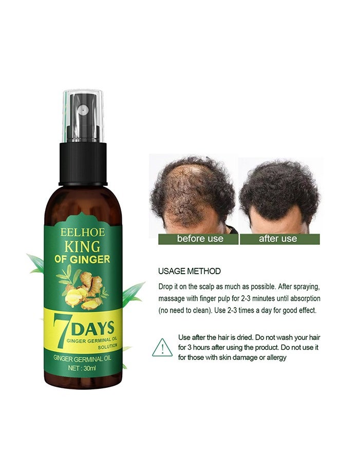 EELHOE - Ginger Hair Growth Spray, Rapid Growth Hair Treatment 7 Day Hair Growth Serum Essence Oil Regrow, Ginger Essential Oil Stop Hair Loss Hair, Thinning Treatment Hair Growth Oil For Women & Men 30ML - Image 1