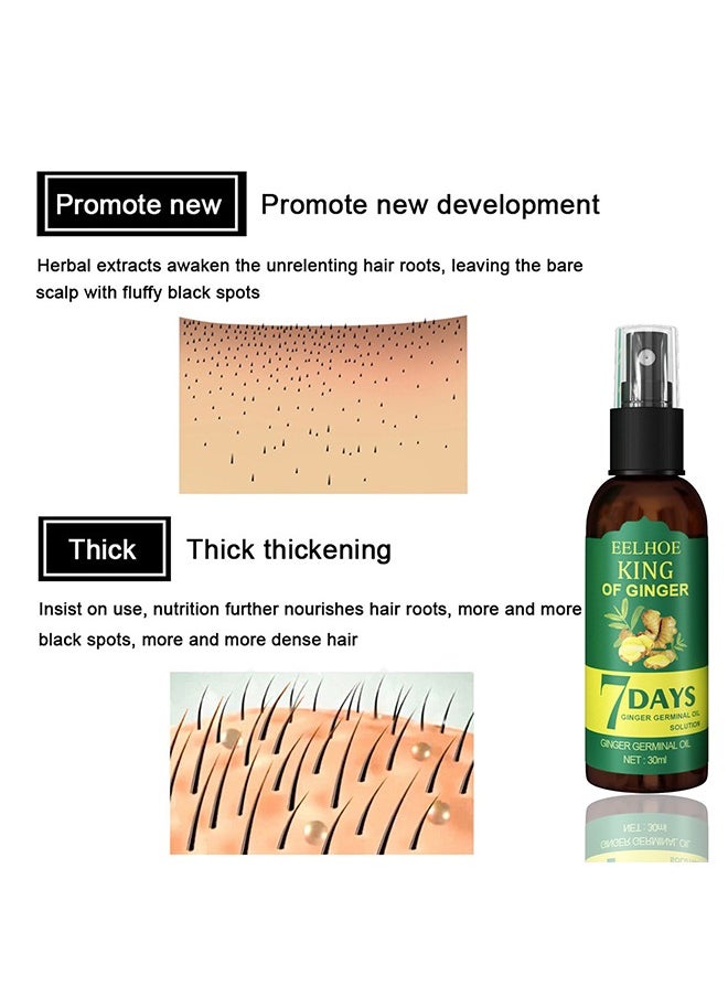 EELHOE - Ginger Hair Growth Spray, Rapid Growth Hair Treatment 7 Day Hair Growth Serum Essence Oil Regrow, Ginger Essential Oil Stop Hair Loss Hair, Thinning Treatment Hair Growth Oil For Women & Men 30ML - Image 1
