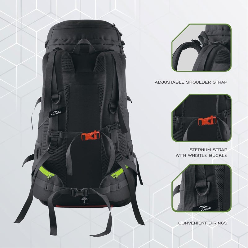 Trawoc حقيبة ظهر TRAWOC FUSION X 50L للمشي والتخييم - Image 3