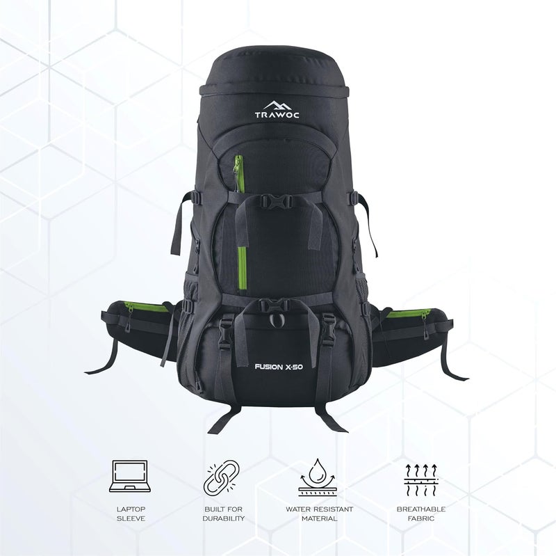 Trawoc حقيبة ظهر TRAWOC FUSION X 50L للمشي والتخييم - Image 2