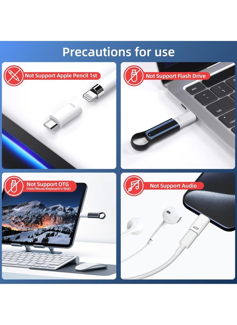 erorex - USB-C Male to Lightning Female Adapter, 3 Pack Type C to Lightning Connector with PD Fast Charging and Data Transfer for iPhone 15/15 Plus/15 Pro/15 Pro Max,iPad Air, White + Siliver + Black - Image 1