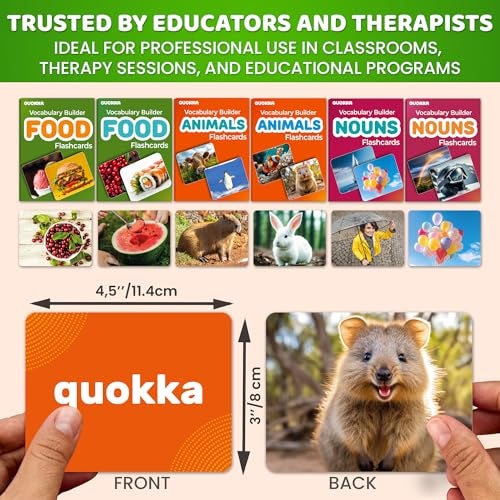 quokka مجموعة بطاقات فلاش كوكّا 312 للأسماء للأطفال والبالغين لبناء المفردات للعلاج السلوكي ABA وتعليم الطفولة المبكرة وتعليم اللغة الإنجليزية كلغة ثانية بطاقات صور للعلاج بالكلام وأنشطة بناء المفردات - Image 5