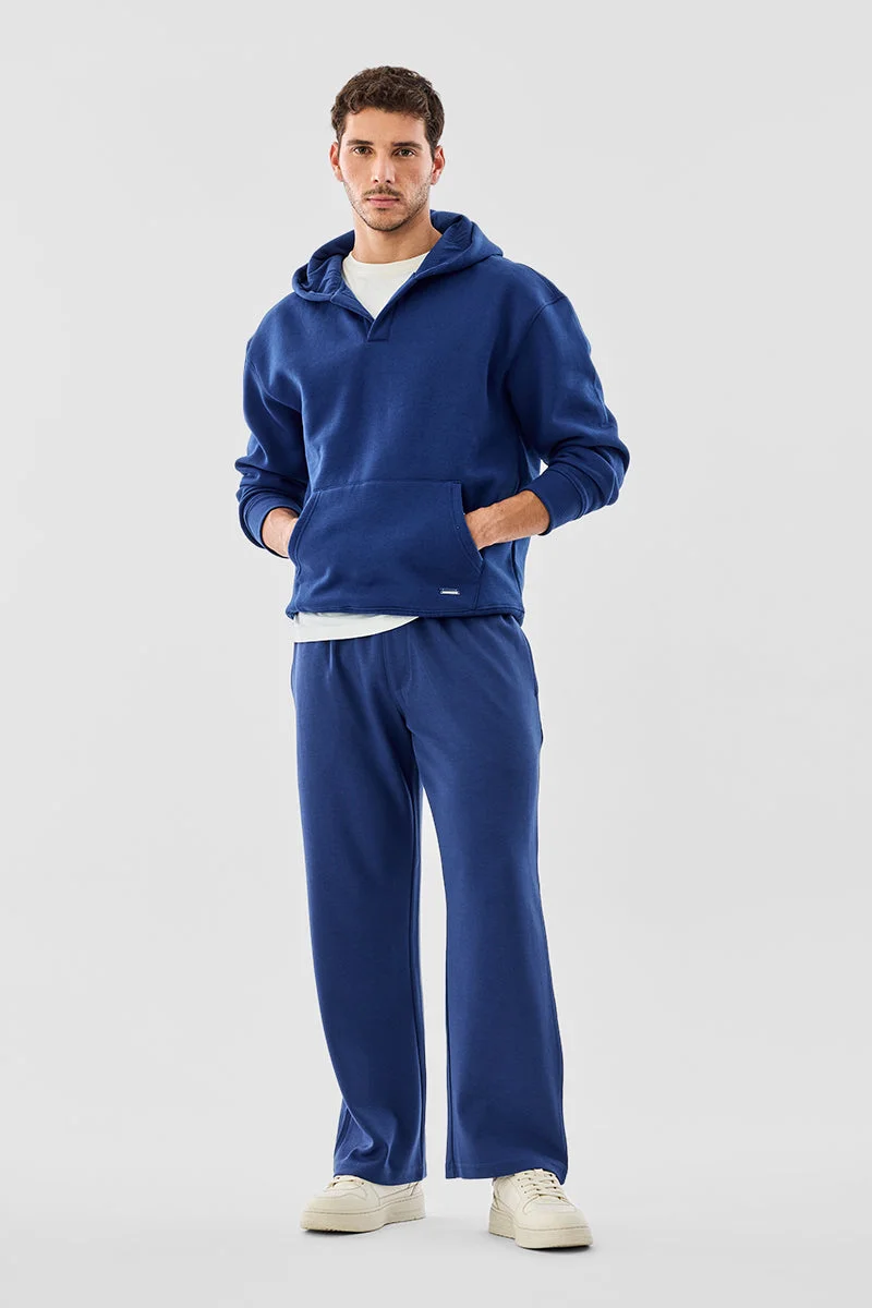 سنيتش Navy Solid Loose Fit Casual Trousers