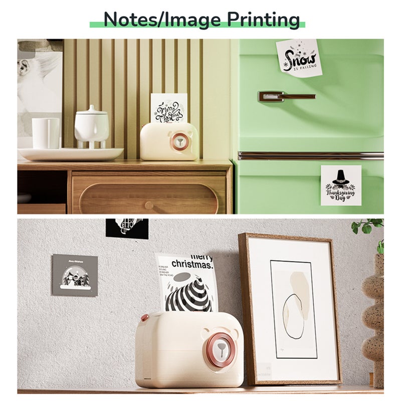 PeriPage A3X Mini Portable Photo Sticker Printer 203dpi BT Wireless Mobile Thermal Printer Receipt Label Maker Support 77mm/56mm Paper Width Compatible with Android iOS Windows for Photo Work Plan - Image 3