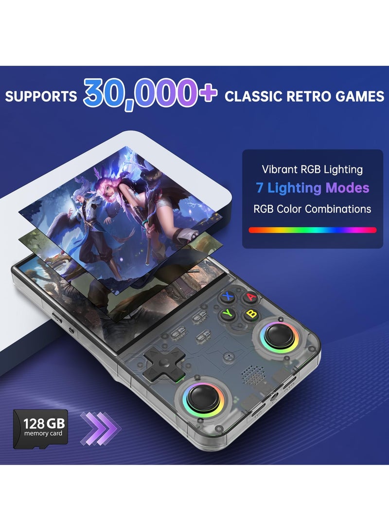 جوشبيرغ وحدة تحكم ألعاب محمولة R36 Ultra Retro جديدة ومُحسّنة لعام 2025، وحدة تحكم ألعاب فيديو صغيرة بسعة 128 جيجابايت، محملة بأكثر من 30,000 لعبة كلاسيكية، تتميز بشاشة IPS مقاس 4 بوصات، وتدعم أكثر من 25 محاكيًا، ونظام Linux - أسود - Image 2