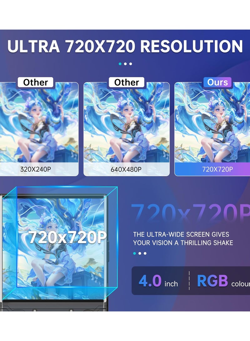 جوشبيرغ وحدة تحكم ألعاب محمولة R36 Ultra Retro جديدة ومُحسّنة لعام 2025، وحدة تحكم ألعاب فيديو صغيرة بسعة 128 جيجابايت، محملة بأكثر من 30,000 لعبة كلاسيكية، تتميز بشاشة IPS مقاس 4 بوصات، وتدعم أكثر من 25 محاكيًا، ونظام Linux - أسود - Image 4