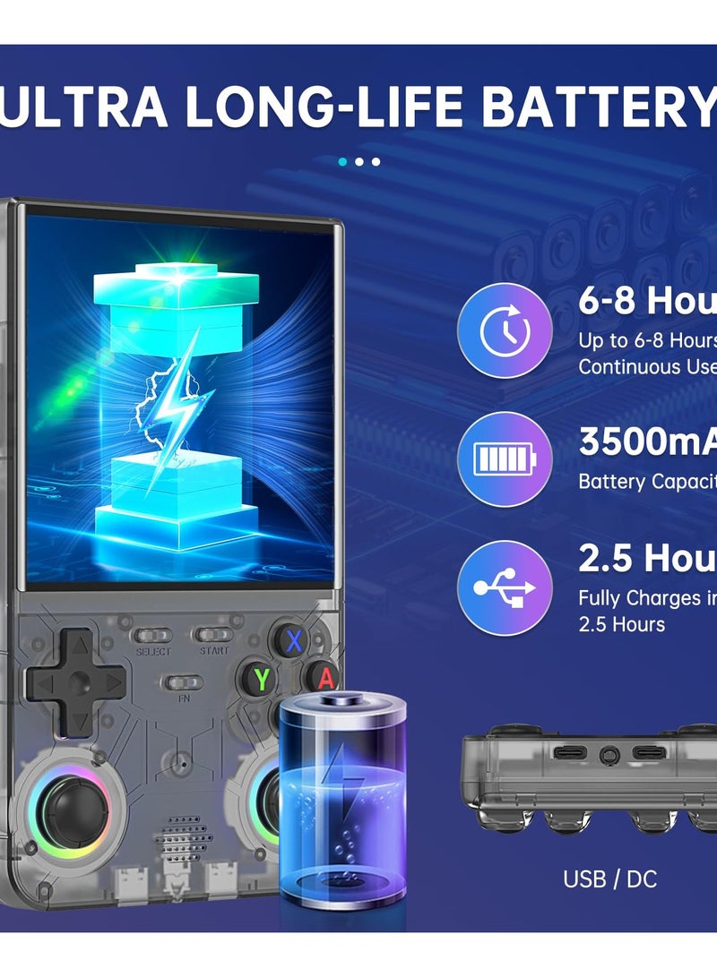 جوشبيرغ وحدة تحكم ألعاب محمولة R36 Ultra Retro جديدة ومُحسّنة لعام 2025، وحدة تحكم ألعاب فيديو صغيرة بسعة 128 جيجابايت، محملة بأكثر من 30,000 لعبة كلاسيكية، تتميز بشاشة IPS مقاس 4 بوصات، وتدعم أكثر من 25 محاكيًا، ونظام Linux - أسود - Image 5