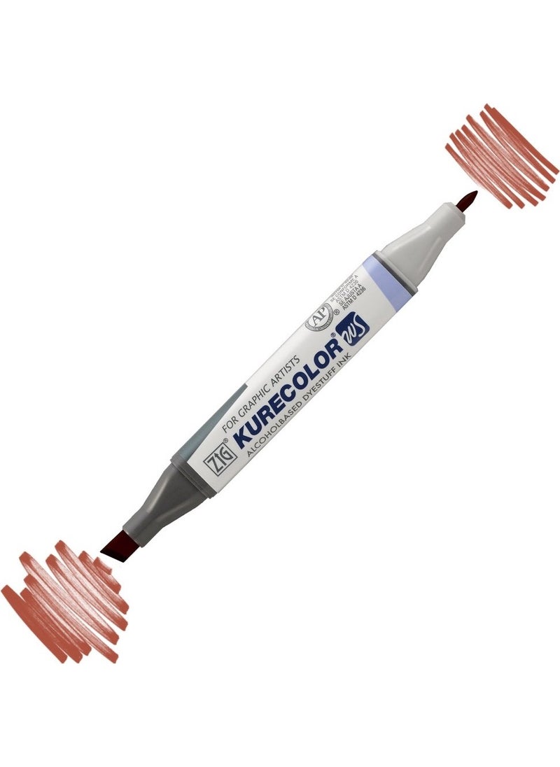 Zig Kurecolor KC3000 Twin S Marker Pen 738 Burnt Sienna  - Image 1