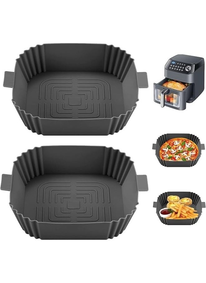 Generic 2 Pieces Of Silicone Air Fryer Tray 20 cm Square Multicolored  - Image 1