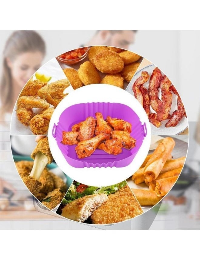 Generic 2 Pieces Of Silicone Air Fryer Tray 20 cm Square Multicolored  - Image 5