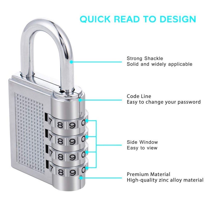 Tiny Deal قفل مدمج على شكل حقيبة يد بأرقام سرية لطيفة 4 أرقام (قد يختلف اللون) من الفولاذ - Image 3