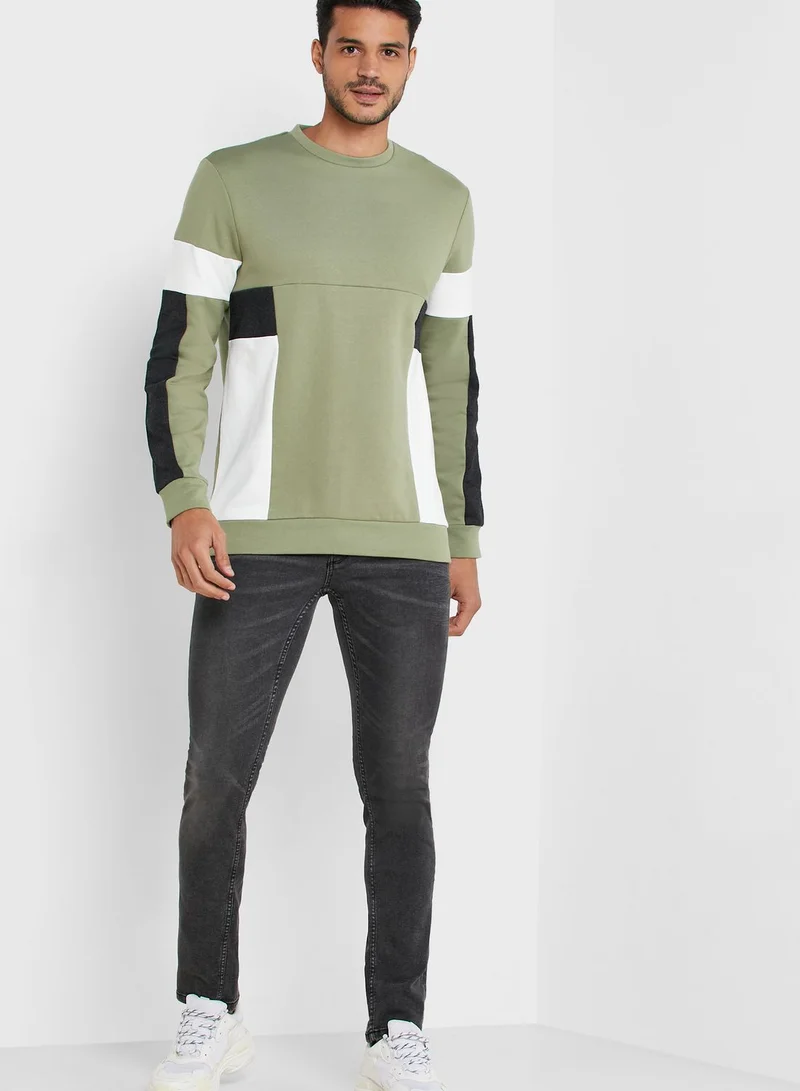 Only & Sons Mdustin Color Block Sweatshirt