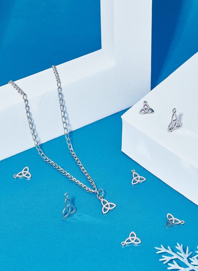 UNICRAFTALE 30Pcs Pendant Triquetra Pendant Trinity Necklace Charms 304 Stainless Steel Pendants Knot Jewelry Pendant Trinity Knot Charms Earring Pendants for Jewelry Making 13.3mm - Image 3