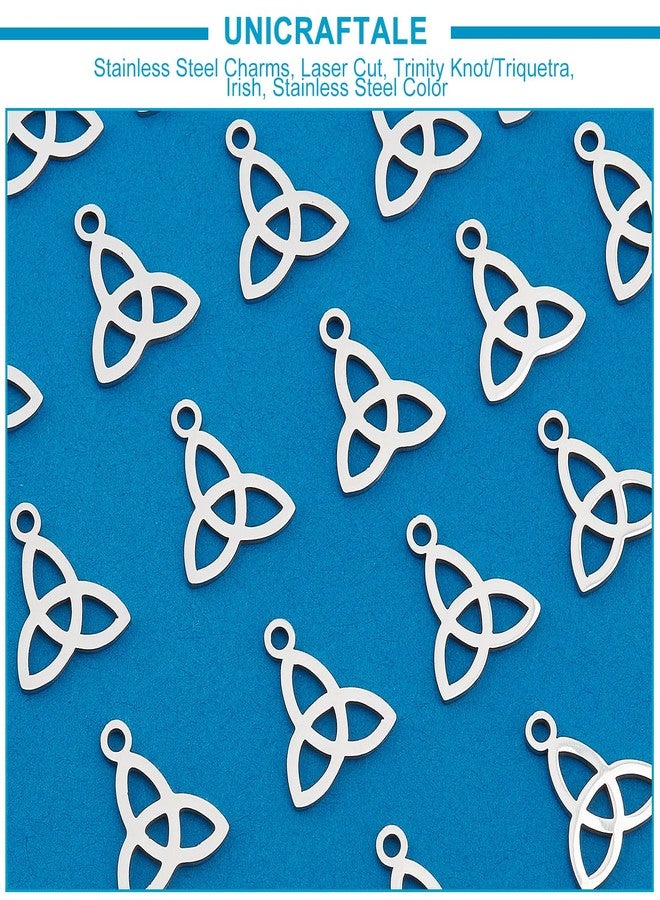 UNICRAFTALE 30Pcs Pendant Triquetra Pendant Trinity Necklace Charms 304 Stainless Steel Pendants Knot Jewelry Pendant Trinity Knot Charms Earring Pendants for Jewelry Making 13.3mm - Image 4