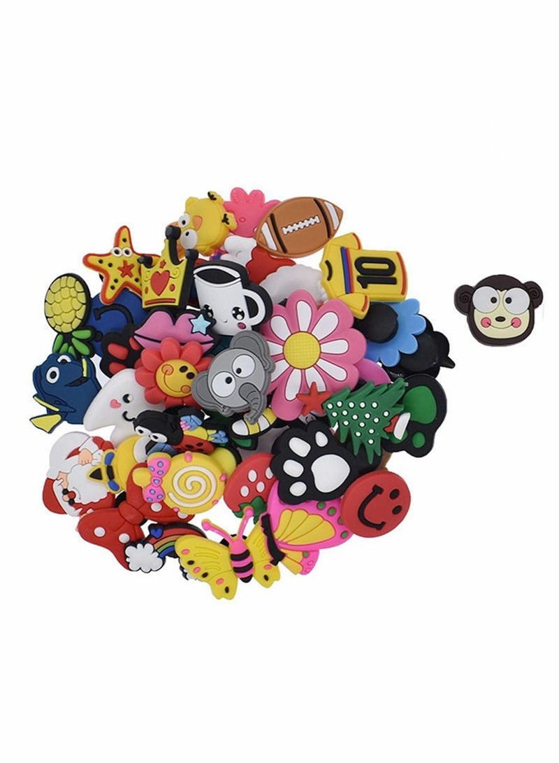 KASTWAVE Shoe Decoration Charms, 100 Pcs Random Color Fit for Shoes and Wristband Bracelet, Different Shape Charms Party Gift for Kids and Teens Different Unisex Adult Shoe Charms  - Image 3