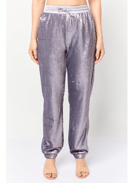 ESPRIT Women Regular Fit Straight Leg Squinted Jogger Pants, Purple  - Image 1