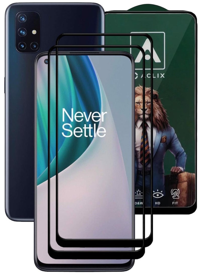 ACLIX 2 Pieces Antistatic ESD Dustproof Premium Quality High Definition Tempered Glass Screen Protector Designed For OnePlus Nord N10 5G - Image 1