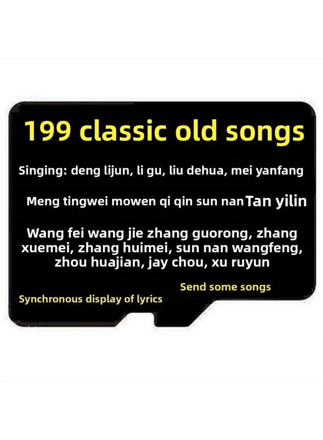 Classic Old Songs Folk Songs Memory Card TF Card Speaker Radio Player Memory Card For Middle-aged And Elderly Songs-Color:4gb Old Songs With 199 Lyrics Synchronized-Capacity:1.5TB