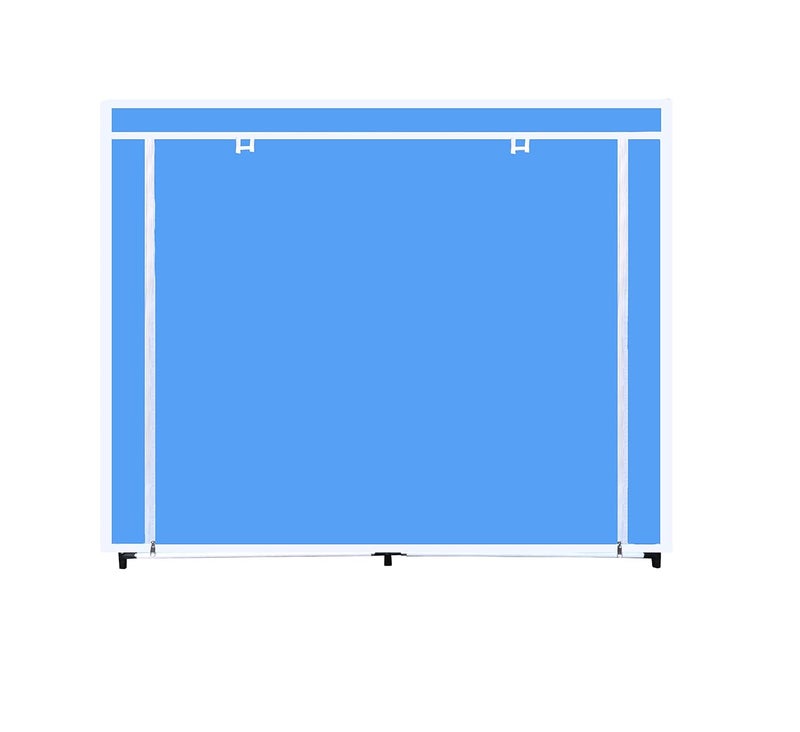 Whitecloud TRANSFORMING HOMES Whitecloud TRANSFORMING HOMES Collapsible Portable Foldable Wardrobe Storage Shelves Organizer for Clothes Racks Fabric Almirah Non Rustable Iron 12 Layer Blue Storage Unit  - Image 2