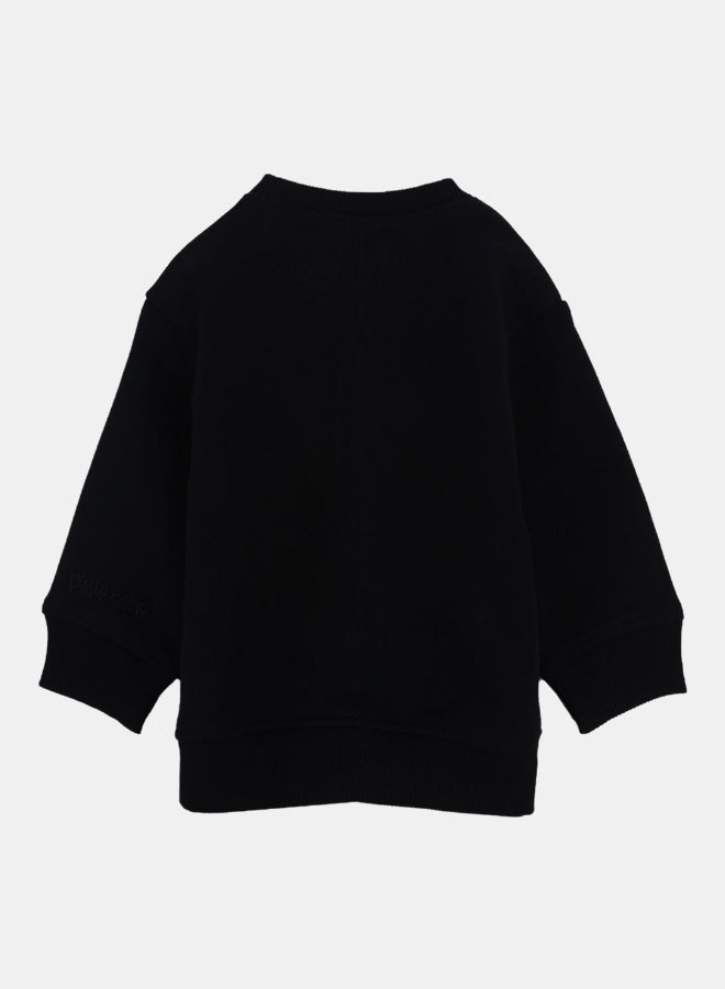 playmore Baby Boys Cotton Sweatshirt – Black with Zebra Print - Image 2