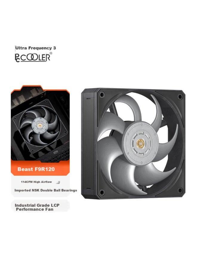 Pccooler Beast F9r120, Full Lcp Industrial Grade High Performance High Air Pressure 12cm Computer Cooling Fa - Image 1