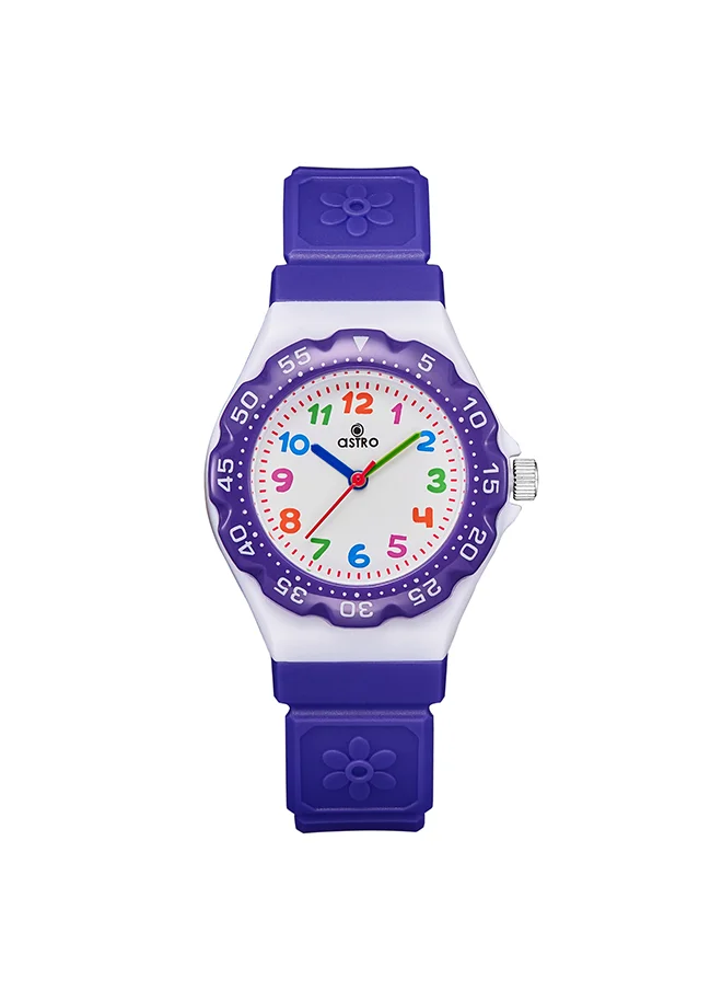 أسترو Astro Kids Watch, Analog Display and PU Strap - A23803-PPVV, Violet