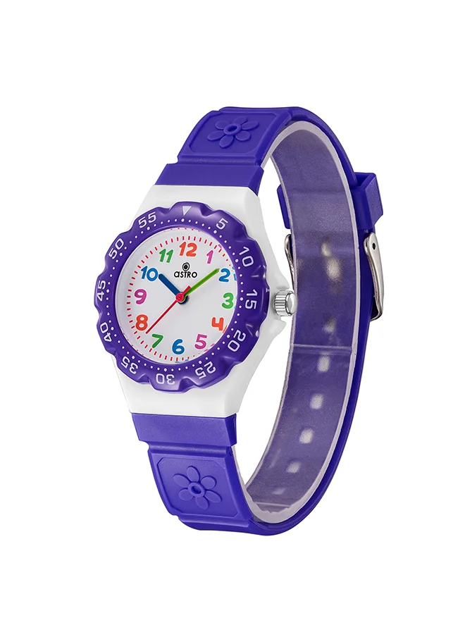 ASTRO Astro Kids Watch, Analog Display and PU Strap - A23803-PPVV, Violet