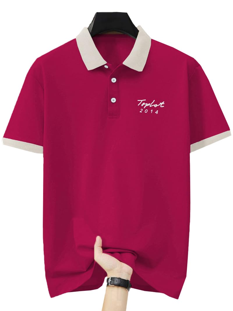 TOPLOT Men Regular Fit Polo || T Shirt for Men (Matte-Polo-5243-Red-XXL) - Image 4