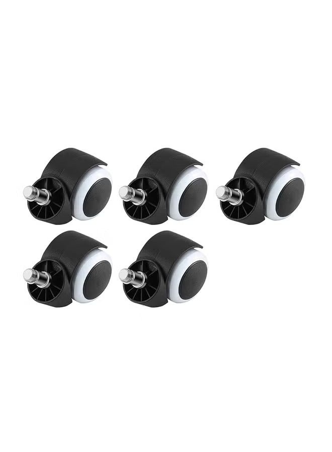 5-Piece Office Chair Swivel Caster Wheel Black/White 2inch  - Image 1