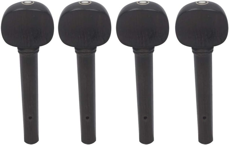 lasenersm 4 Pieces 3/4 Size Violin Tuning Pegs Fiddle Tuning Peg Ebony String Tunning Pegs Replacement Accessory, Black - Image 1