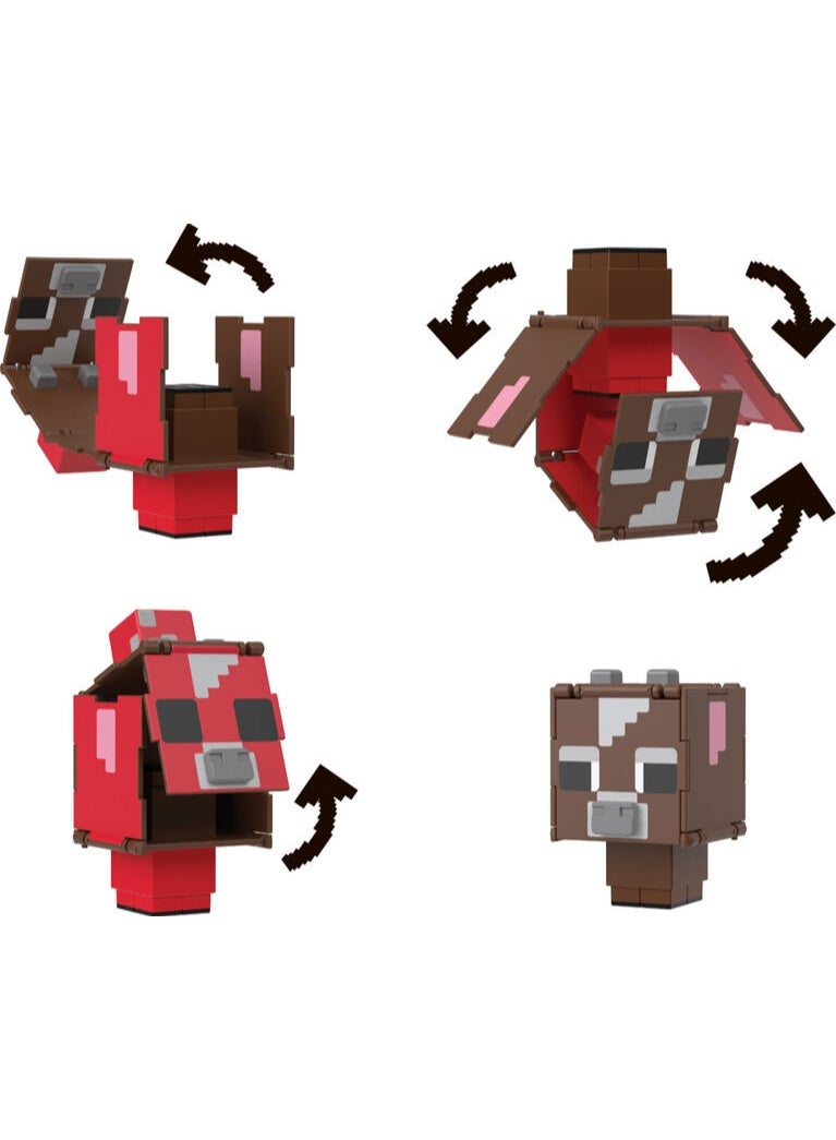 MINECRAFT Flippin' Figs 2-in-1 Mooshroom + Cow Figure - Image 2