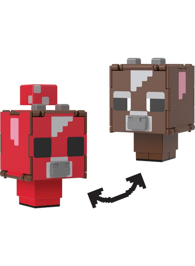 MINECRAFT Flippin' Figs 2-in-1 Mooshroom + Cow Figure - Image 3