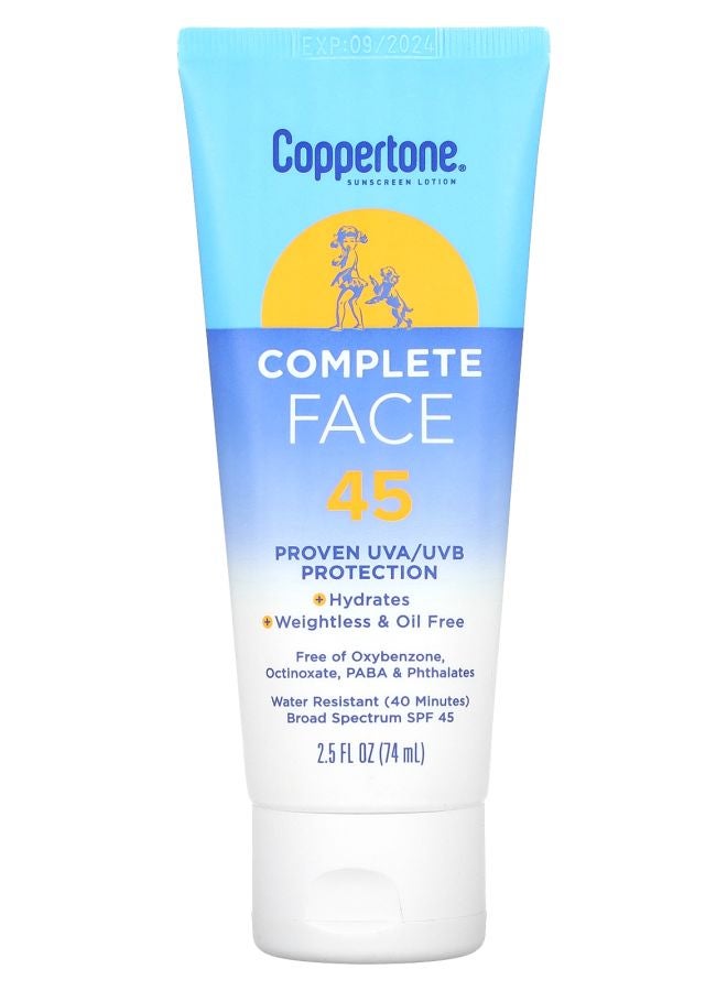 Sunscreen Lotion Complete Face SPF45 2.5 fl oz (74 ml)