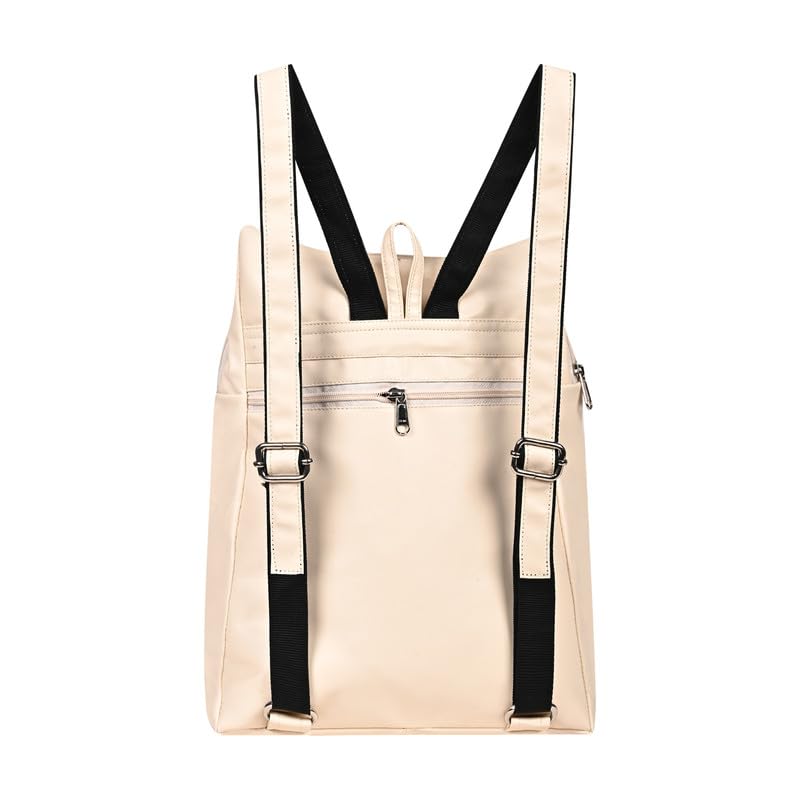 ABLEÂ® Wave Backpack for Womens,Girls,Kids,Female. Pu Leatherette Fabric Travelling Outdoor, Picnic,School, College Office Work Casual Daily use Backpack.(Off White) - Image 2