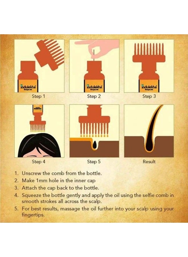 INDULEKHA زيت العناية بالشعر الكامل إندوليكا برينغا 100 مل (عبوة من 3) - Image 4