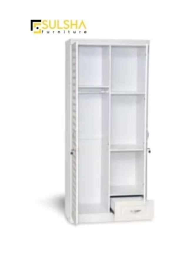 SULSHA 2 Door Wooden Wardrobe Cabinet Cupboard Engineered Wood Perfect Modern Stylish Heavy Duty With Mirror - Image 2