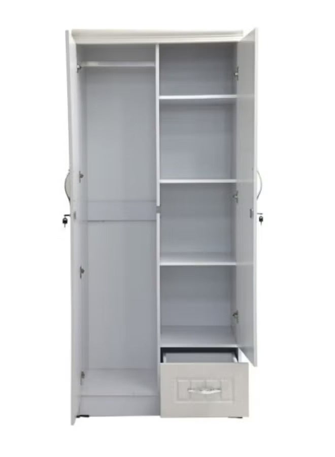 SULSHA Compact 2 Door Wooden Wardrobe Cabinet Cupboard Engineered Wood Perfect Modern Stylish Heavy Duty With Mirror - Image 2