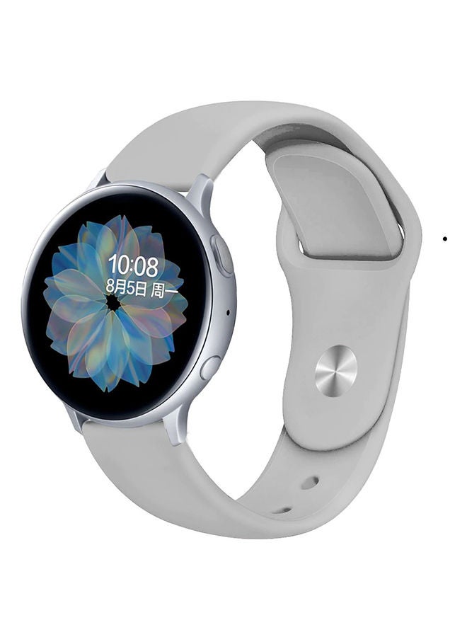 O Ozone سوار ساعة سيليكون مقاس 22 مم متوافق مع ساعة سامسونج جالكسي 3 مقاس 45 مم / جالكسي 46 مم / جير إس 3 فرونتير / كلاسيك / ساعة جي تي 2 مقاس 46 مم سوار ساعة ذكية من السيليكون الناعم للنساء - رمادي - Image 1