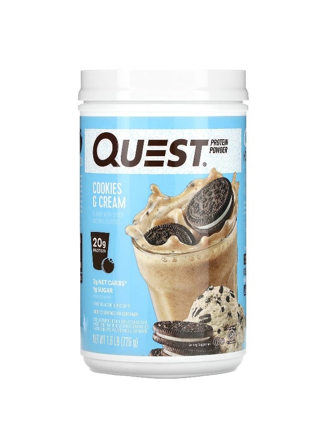 QUEST NUTRITION - Quest Nutrition, Protein Powder, Cookies & Cream, 1.6 lb (726 g) - Image 1