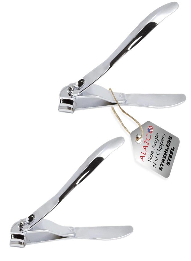 ALAZCO 2 Side Angle Stainless Steel Fingernail or Toenail Side Nail Clipper Cutter - Image 1