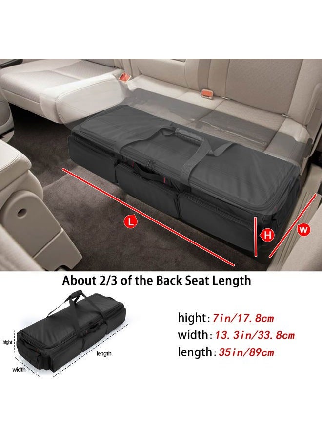 SAMDEW Underseat Storage Bag Fit for SuperCrew Cab, Truck Under Seat Organizer with 4 Detachable Inner Dividers & Anti-Slip Bottom for Full Size Trucks, Black - Image 3