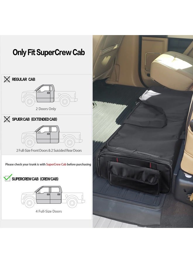 SAMDEW Underseat Storage Bag Fit for SuperCrew Cab, Truck Under Seat Organizer with 4 Detachable Inner Dividers & Anti-Slip Bottom for Full Size Trucks, Black - Image 2