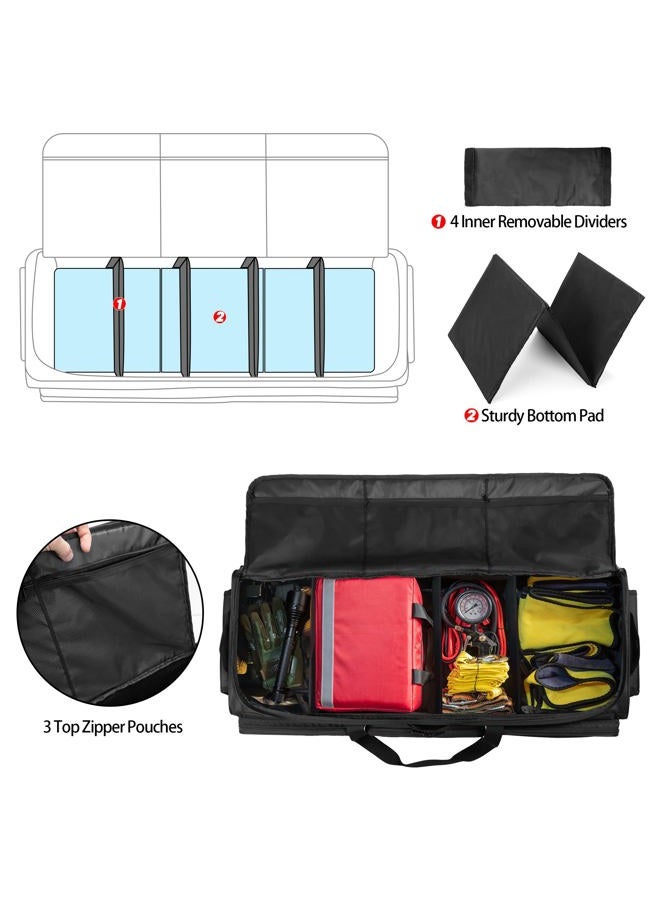 SAMDEW Underseat Storage Bag Fit for SuperCrew Cab, Truck Under Seat Organizer with 4 Detachable Inner Dividers & Anti-Slip Bottom for Full Size Trucks, Black - Image 4