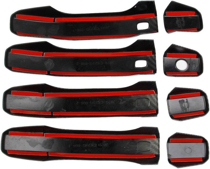 Fewshaw Carbon Fiber Style Side Door Handles Trim Cover for 2019-2023 GMC Sierra/Chevrolet Silverado 1500 2500 3500HD (with Buttons) - Image 5