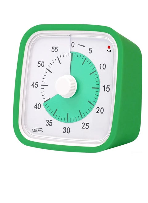 Visual Timer, 60 Minute Countdown Timer With Night Light, Durable And Reliable Silent Countdown Timer For Kids And Adults, Multifunctional Time Management Tool For Home, School, Or Work, (Green)